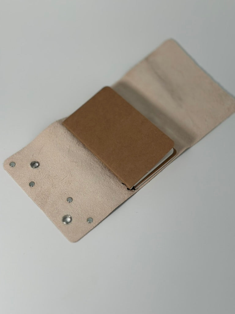 The Archive / Silver Ombré Trifold Hair On Cowhide Journal — Pocket