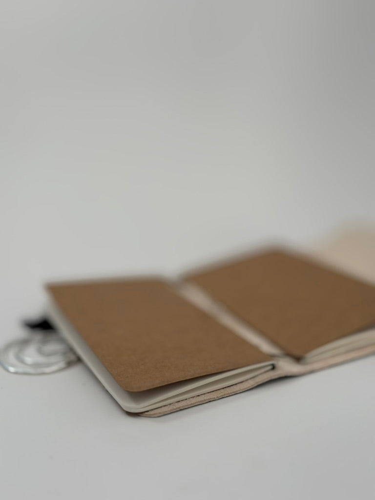The Archive / Silver Ombré Trifold Hair On Cowhide Journal — Pocket