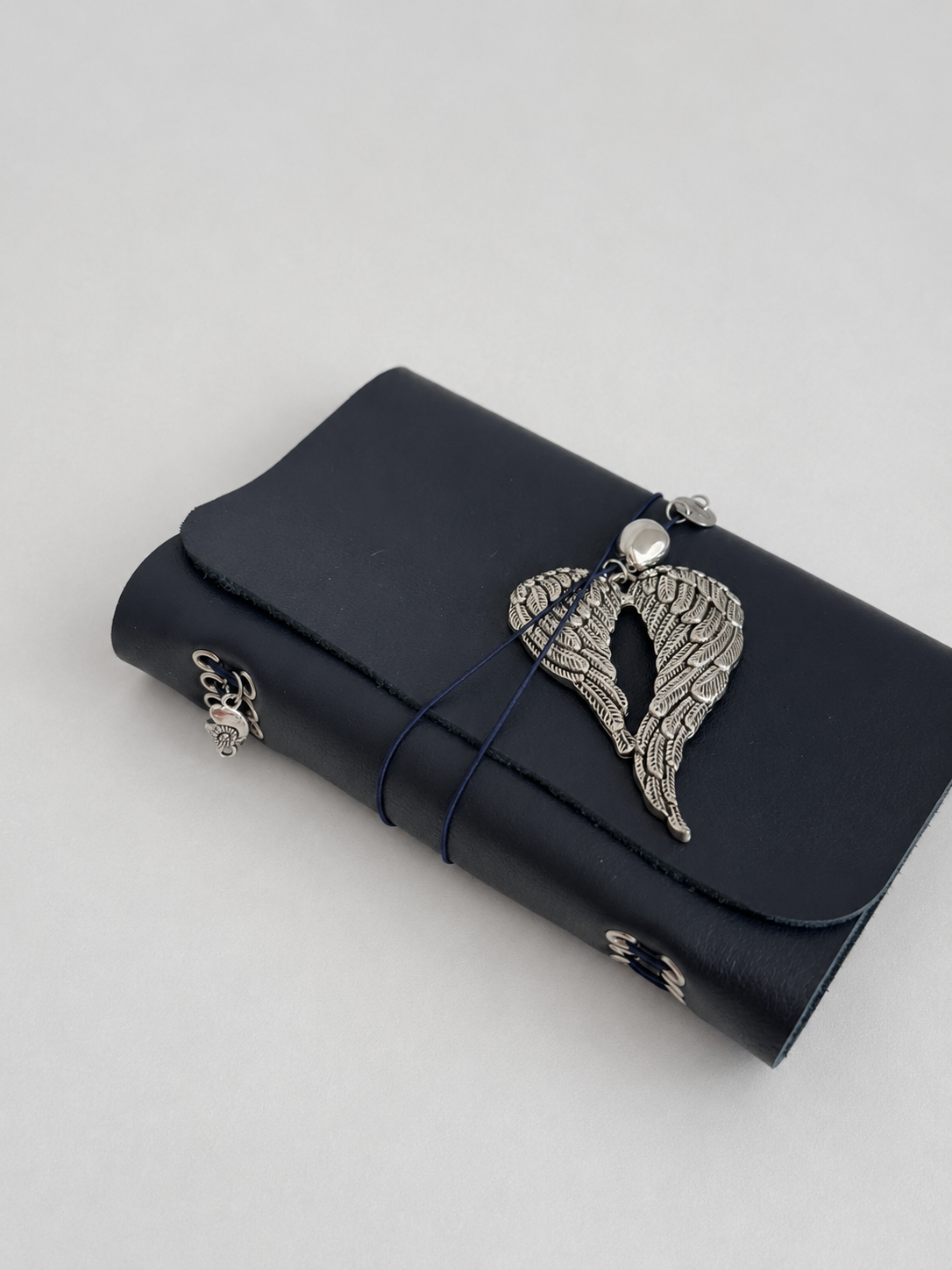 Soft Navy Leather Journal — Pocket