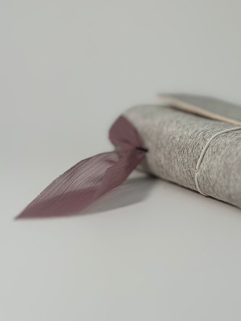The Archive / Silver Ombré Trifold Hair On Cowhide Journal  — Pocket