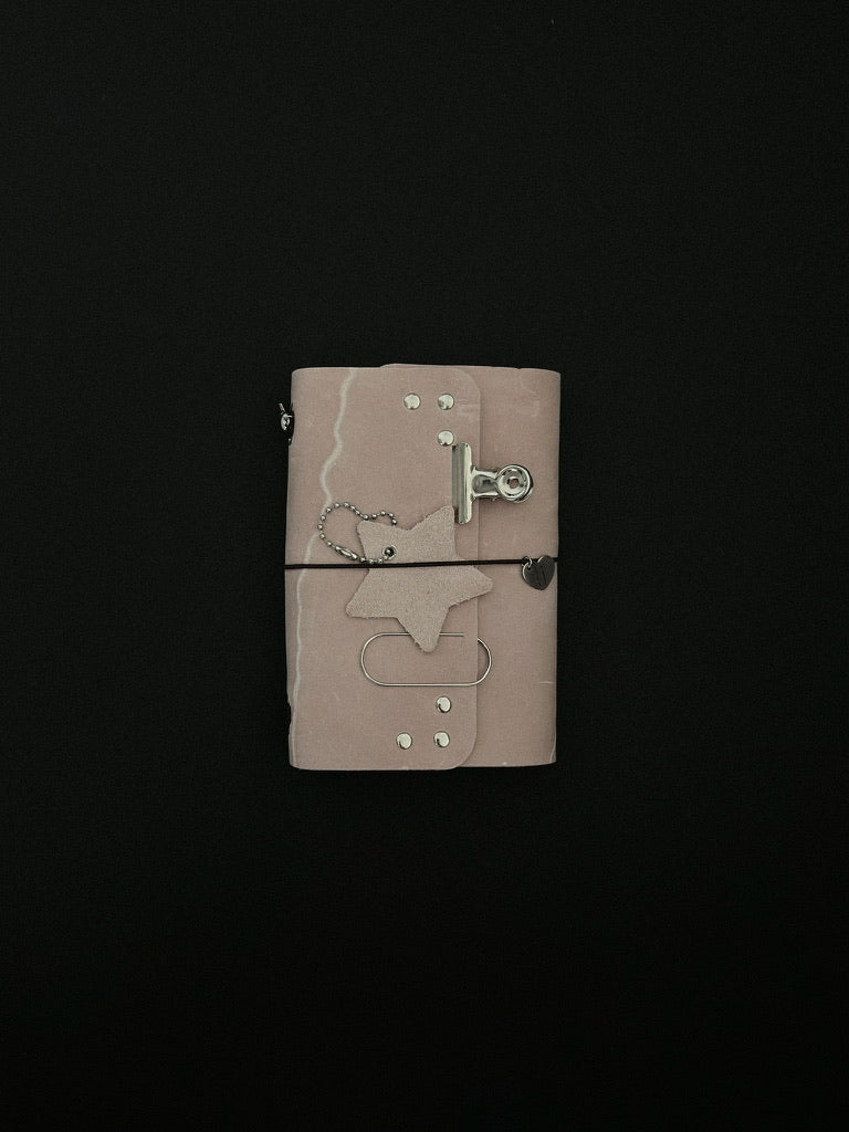 Raw Pink Leather Journal — Pocket