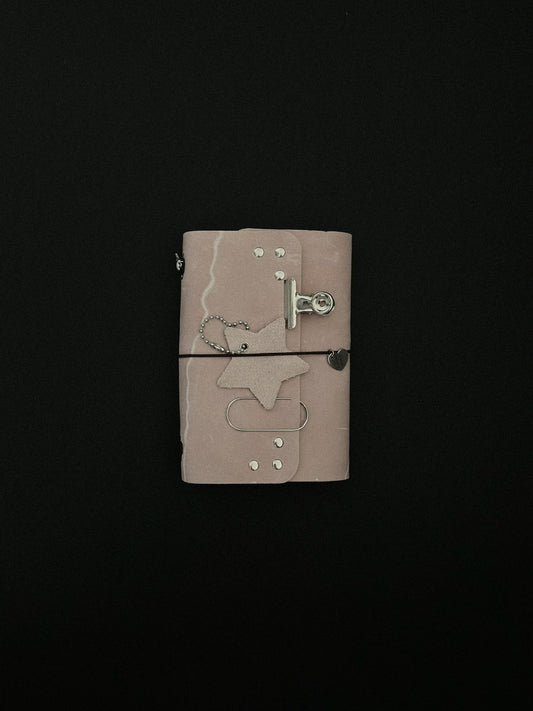 Raw Pink Leather Journal — Pocket