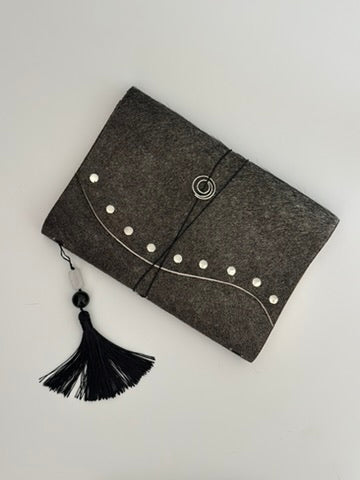 The Archive / Silver Ombré Studded Trifold Journal  — XL