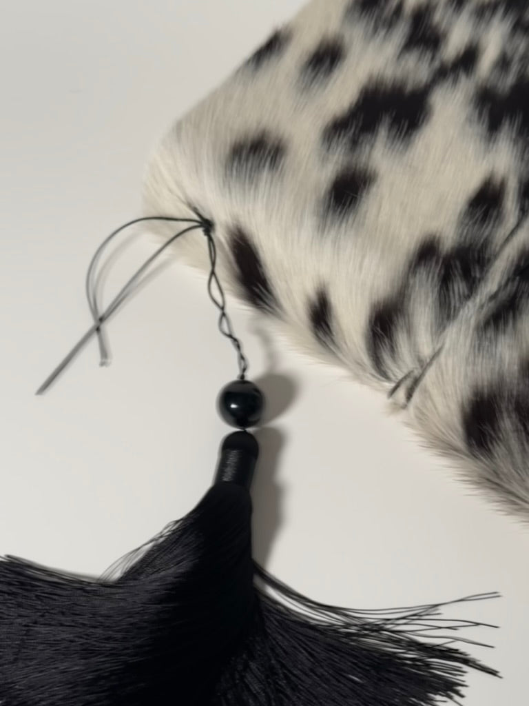 The Archive / Salt & Pepper Trifold Hair On Cowhide Journal  — XL