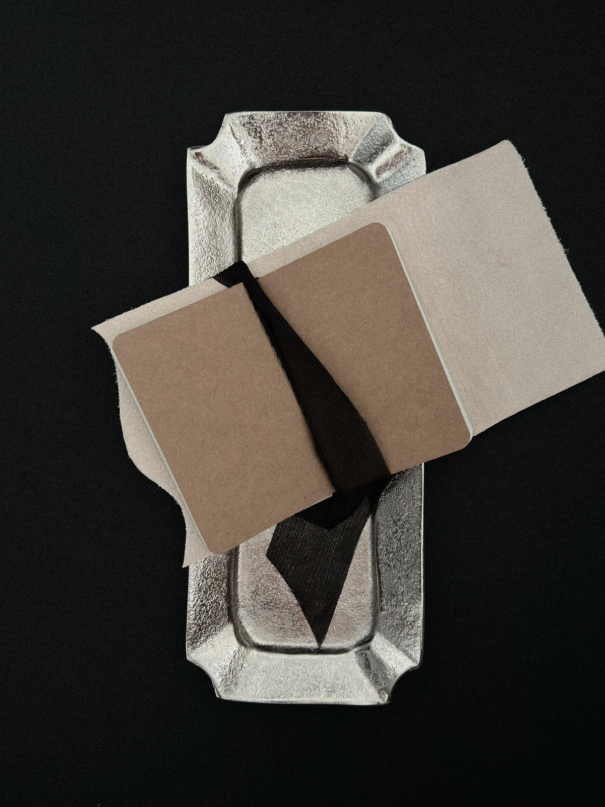 The Archive / Silver Ombré Trifold Hair On Cowhide Journal  — Pocket