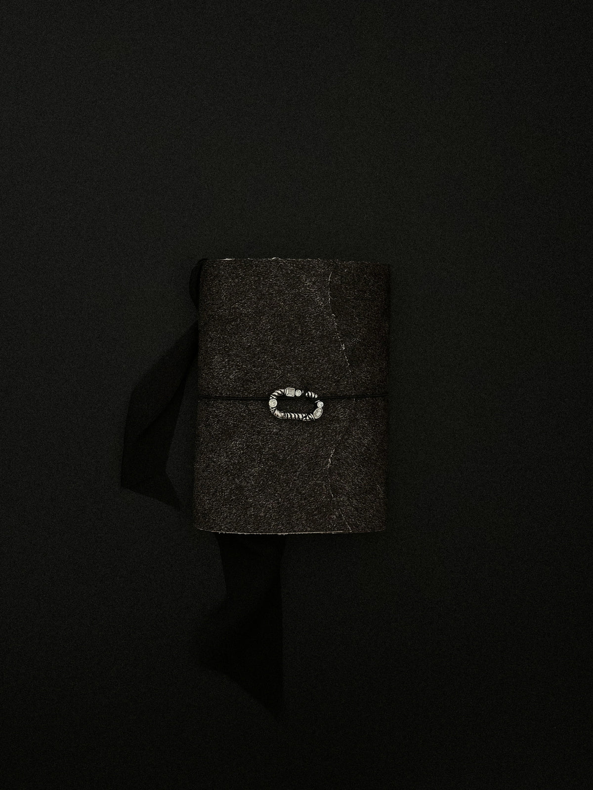 The Archive / Silver Ombré Trifold Hair On Cowhide Journal  — Pocket