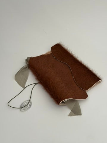 The Archive / Burnt Sienna Trifold Hair On Cowhide Journal — XL