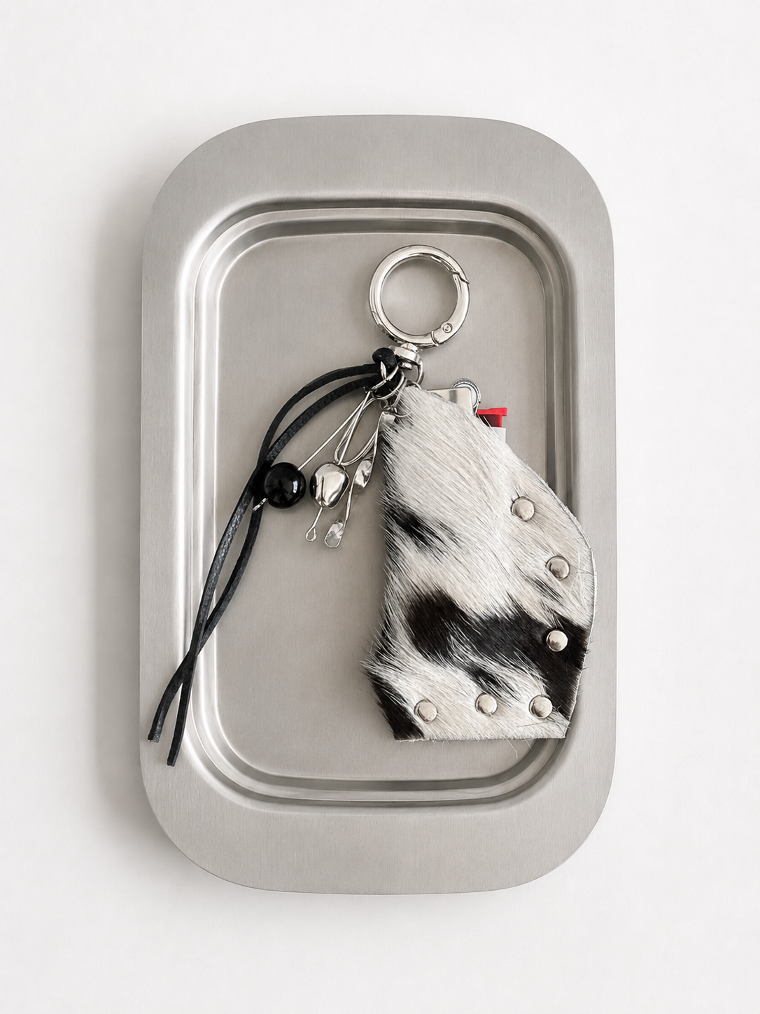 Hair-On Leather Lighter Case with Curated Charms