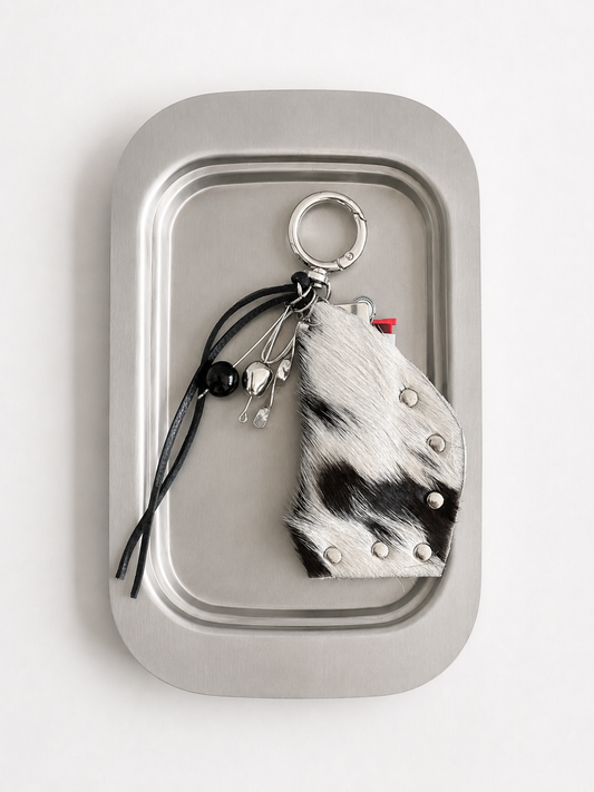 Hair-On Leather Lighter Case with Curated Charms
