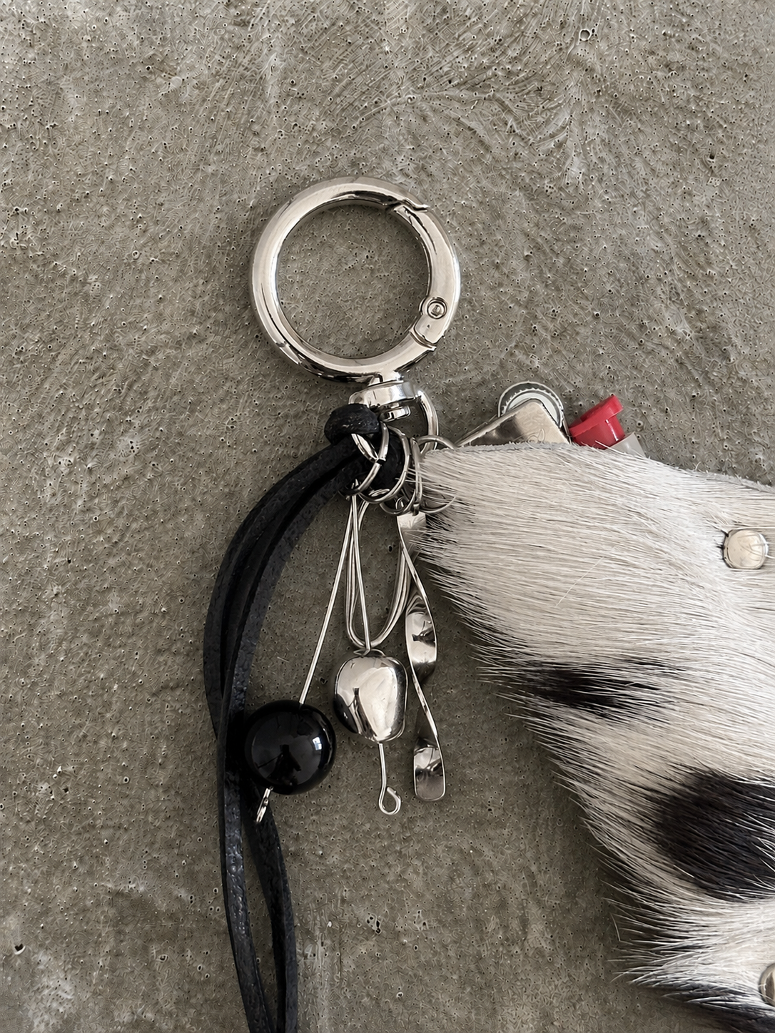 Hair-On Leather Lighter Case with Curated Charms
