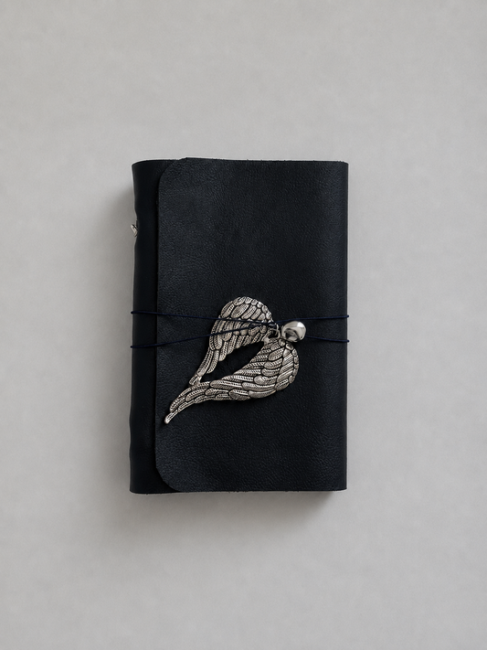 Soft Navy Leather Journal — Pocket
