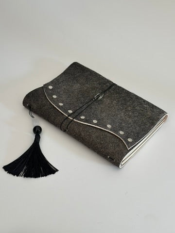 The Archive / Silver Ombré Studded Trifold Journal  — XL